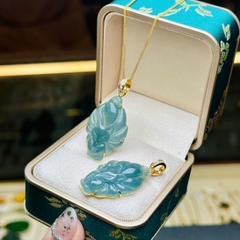 Mặt Hồ Ly Chúa Lam Ngọc Vàng 10K – Vẻ Đẹp Quyền Quý & Linh Thiêng