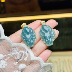 Mặt Hồ Ly Chúa Lam Ngọc Vàng 10K – Vẻ Đẹp Quyền Quý & Linh Thiêng