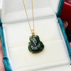 Mặt Hồ Ly Ngọc Bích Vàng 10K – Linh Vật May Mắn & Quyền Năng