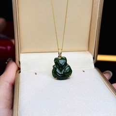 Mặt Hồ Ly Ngọc Bích Vàng 10K – Linh Vật May Mắn & Quyền Năng