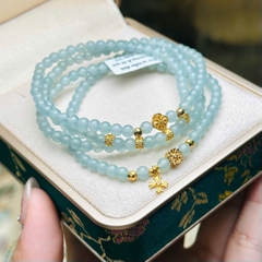 Chuỗi lam băng ngọc 4mm mix charm v18k