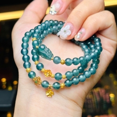 Chuỗi lam băng ngọc đậm 5.8mm mix charm v18k