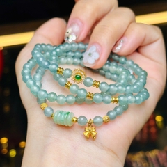 Chuỗi lam băng ngọc 5mm mix charm v18k