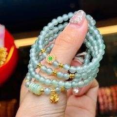 Chuỗi lam băng ngọc 5mm mix charm v18k