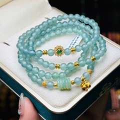 Chuỗi lam băng ngọc 5mm mix charm v18k