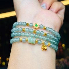 Chuỗi lam băng ngọc 5mm mix charm v18k