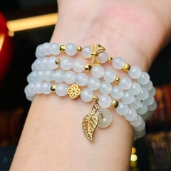 chuỗi phỉ thuý cao băng chủng 6mm mix charm v18k