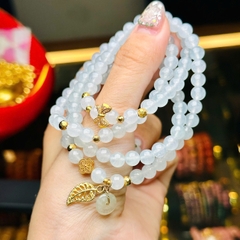 chuỗi phỉ thuý cao băng chủng 6mm mix charm v18k