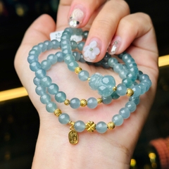 Chuỗi lam băng ngọc 5.8mm mix charm v18k