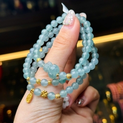 Chuỗi lam băng ngọc 5.8mm mix charm v18k