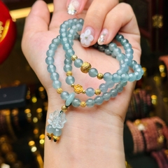 Chuỗi lam băng ngọc 5.8mm mix charm v18k