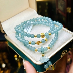 Chuỗi lam băng ngọc 5.8mm mix charm v18k