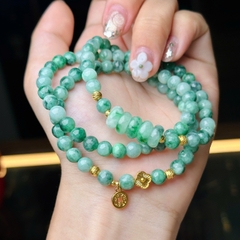 Chuỗi Phỉ Thuý Hoa Bay 6mm Mix Charm v18k