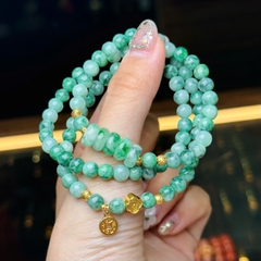 Chuỗi Phỉ Thuý Hoa Bay 6mm Mix Charm v18k