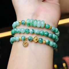 Chuỗi Phỉ Thuý Hoa Bay 6mm Mix Charm v18k