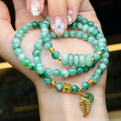 Chuỗi Phỉ Thuý Hoa Bay 6mm Mix Charm v18k