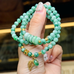 Chuỗi Phỉ Thuý Hoa Bay 6mm Mix Charm v18k