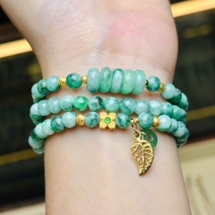 Chuỗi Phỉ Thuý Hoa Bay 6mm Mix Charm v18k