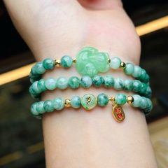 Chuỗi Phỉ Thuý Hoa Bay 6mm Mix Charm v18k