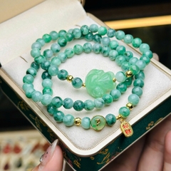 Chuỗi Phỉ Thuý Hoa Bay 6mm Mix Charm v18k