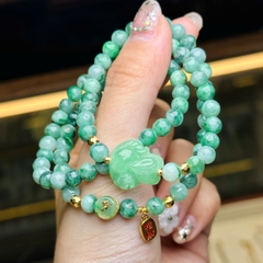 Chuỗi Phỉ Thuý Hoa Bay 6mm Mix Charm v18k