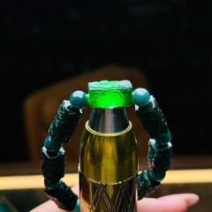 Vòng lu thống phỉ thuý vuông khắc hoa văn