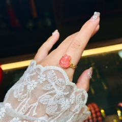 Chuỗi đá đào hoa 5mm mix charm v18k