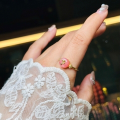 Chuỗi đá đào hoa 5mm mix charm v18k