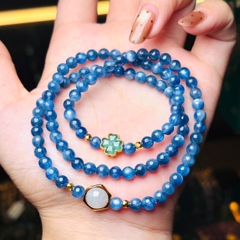 Saphia nước 5mm mix charm bạc mạ