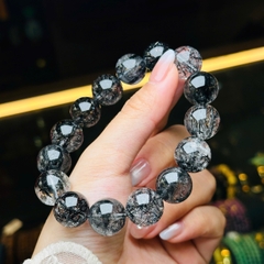 Chuỗi Thạch Anh Tóc Đen 14.5mm – Quyền Lực & May Mắn