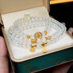 Chuỗi đá moon 5li mix charm bạc mạ