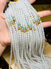 Chuỗi Phỉ Thuý Trắng Điểm Đa Bảo 5li – Vẻ Đẹp Ngũ Sắc & May Mắn