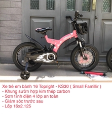 Xe đạp trẻ em cao cấp Topright Small Famillir cho bé trai bé gái size 16 ( bé tầm 4-7 tuổi)