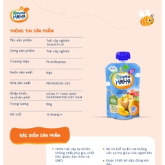 Hoa quả nghiền Fruto - táo mơ sốt kem