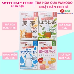 Trà Wakodo Nhật vị hoa quả, lúa mạch, trà xanh, điện giải cho bé từ 1 tháng - Sweet Baby House