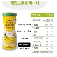 Bánh gạo ăn dặm hữu cơ Organic Rice Puffs Hàn Quốc cho bé từ 6 tháng tuổi