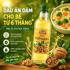 Dầu óc chó - Omega - Macca Đức 100ml - Dầu ăn dặm cho bé từ 6 tháng - Sweet Baby House