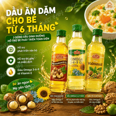 Dầu óc chó - Omega - Macca Đức 100ml - Dầu ăn dặm cho bé từ 6 tháng - Sweet Baby House