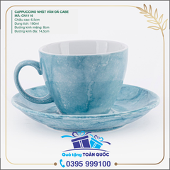 Cốc sứ Cappuccino Nhật vân đá cape 24