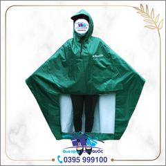 Áo mưa cánh dơi Manulife vải dù tổ ong mầu xanh rêu AM04