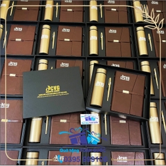 Bộ quà tặng sổ da + bút ký + bình giữ nhiệt