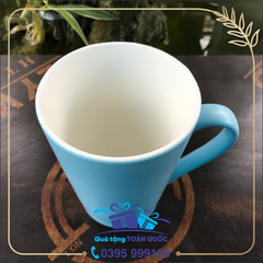 Cốc sứ xanh coban men mờ 39