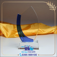 Cúp pha lê sen xanh 07