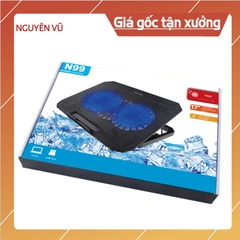 Đế tản nhiệt N99 2 fan làm mát Laptop, Macbook, kèm ổ cắm USB tiện lợi