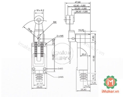 công tắc hành trình ME-8108 5A/250V, hai tiếp điểm 1 NO 1 NC