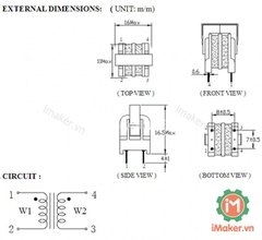 Cuộn cảm cuộn lọc 15mH UU9.8-153