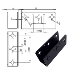 Gá động cơ Servo chữ U 90x25mm Cao 45mm