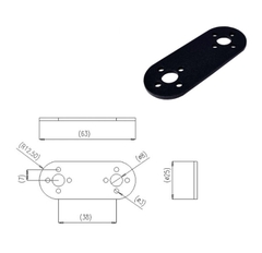 Gá động cơ Servo thẳng 64x26mm