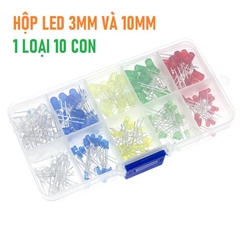 Hộp 100 LED 5 màu kích thước 3mm và 5mm