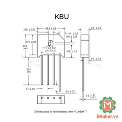 KBU806 Cầu chỉnh lưu 600V 8A